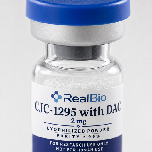 CJC-1295 con DAC · detalle del polvo liofilizado y el sello