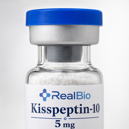 Kisspeptina-10 · detalle del polvo liofilizado y el sello