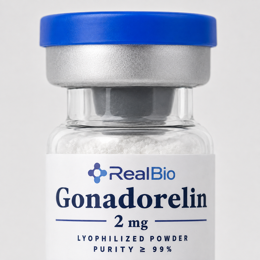 Gonadorelina · detalle del polvo liofilizado y el sello