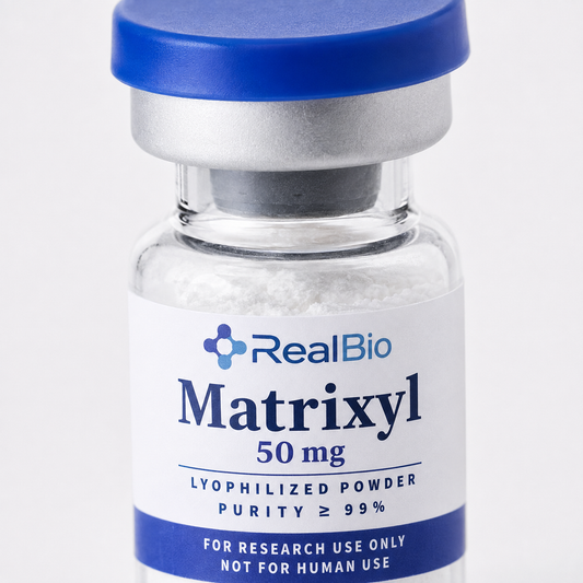 Matrixyl · detalle del polvo liofilizado y el sello