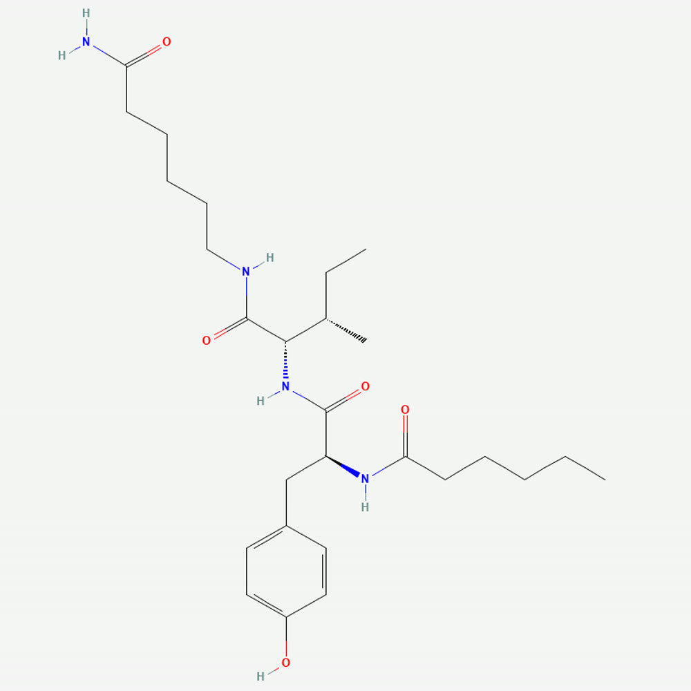 Estructura molecular de Dihexa · fuente PubChem CID 129010512