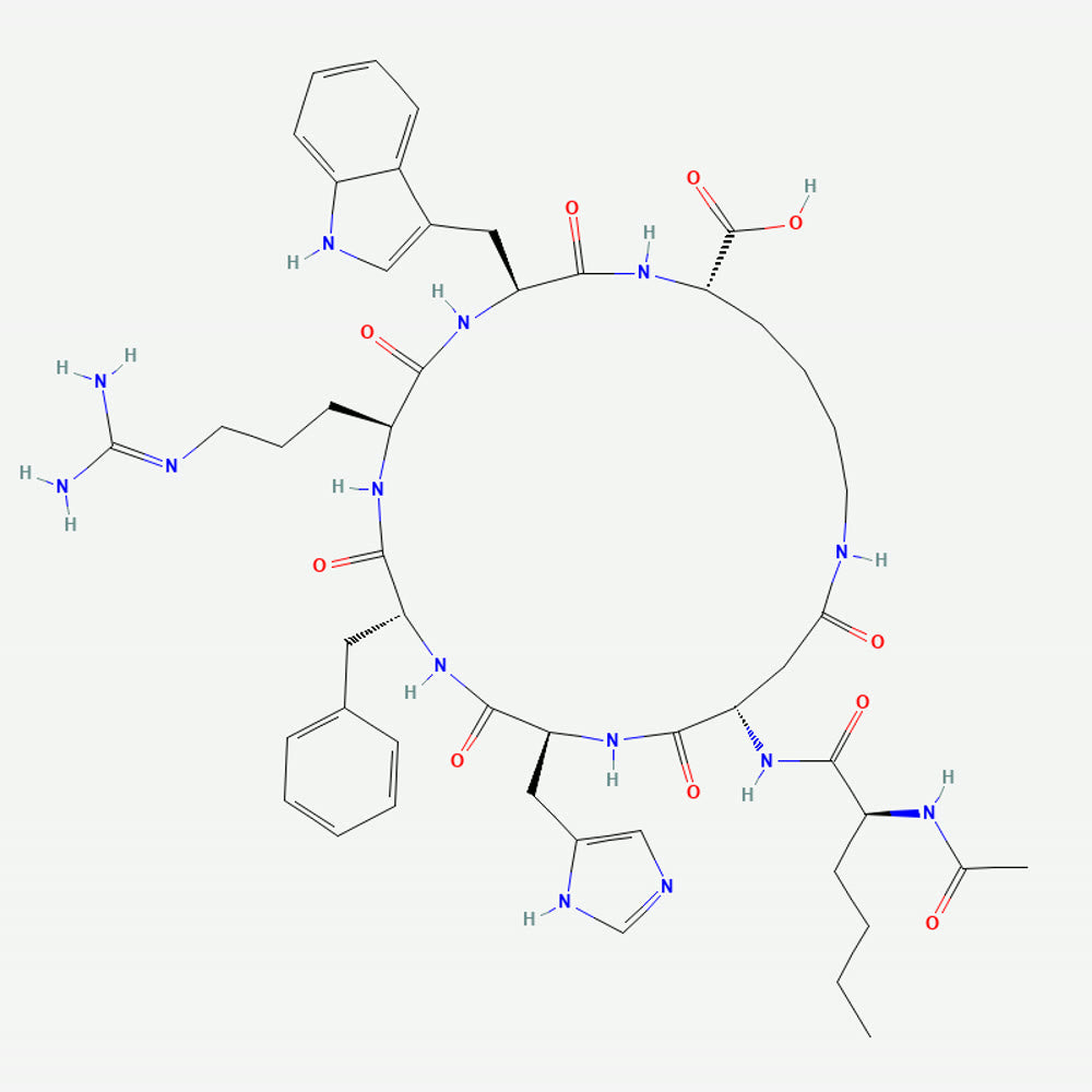 Estructura molecular de PT-141 (bremelanotida) · fuente PubChem CID 9941379