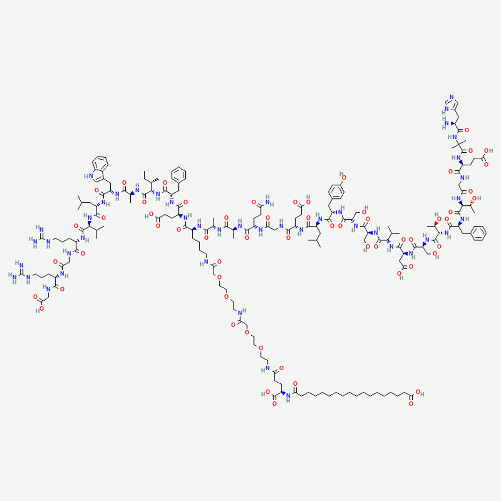 Estructura molecular de Semaglutida · fuente PubChem CID 56843331